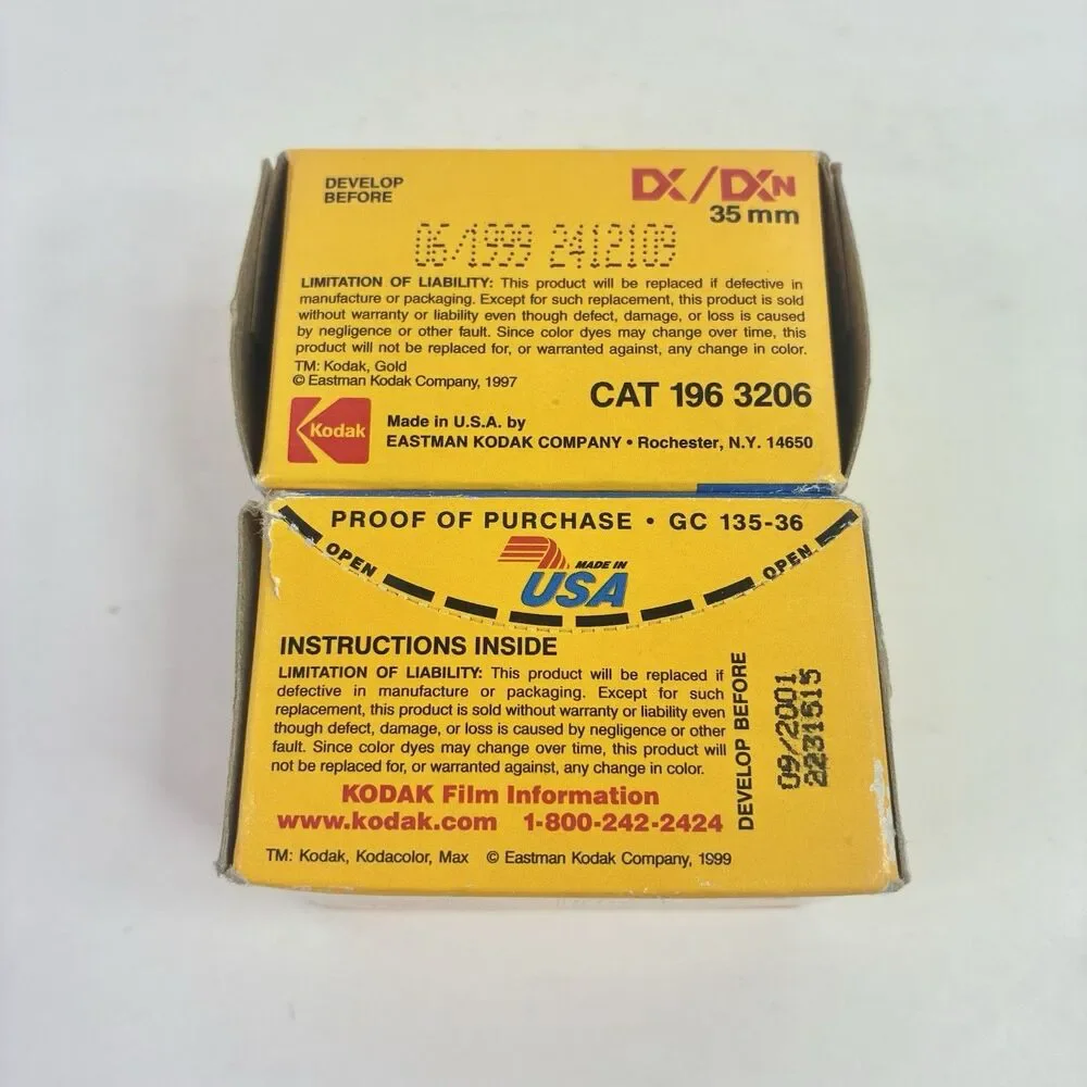 Lot of 3 KODAK Max 400 35mm Color Film 24 Exposures, Expired 1999/2001